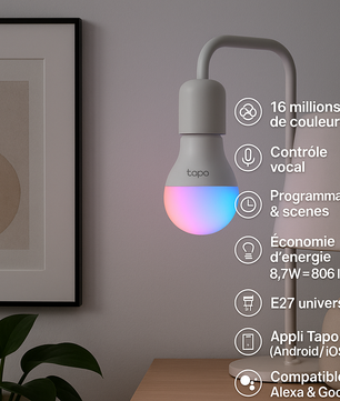 Tapo Ampoule LED Connectée L530E - Ambiance Colorée, Contrôle Vocal - Cpourtoi.Net