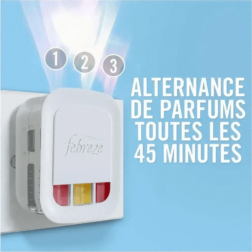 Diffuseur Febreze 3Volution Fleur Lys - Fraîcheur Durable jusqu'à 90 jours pour Maison