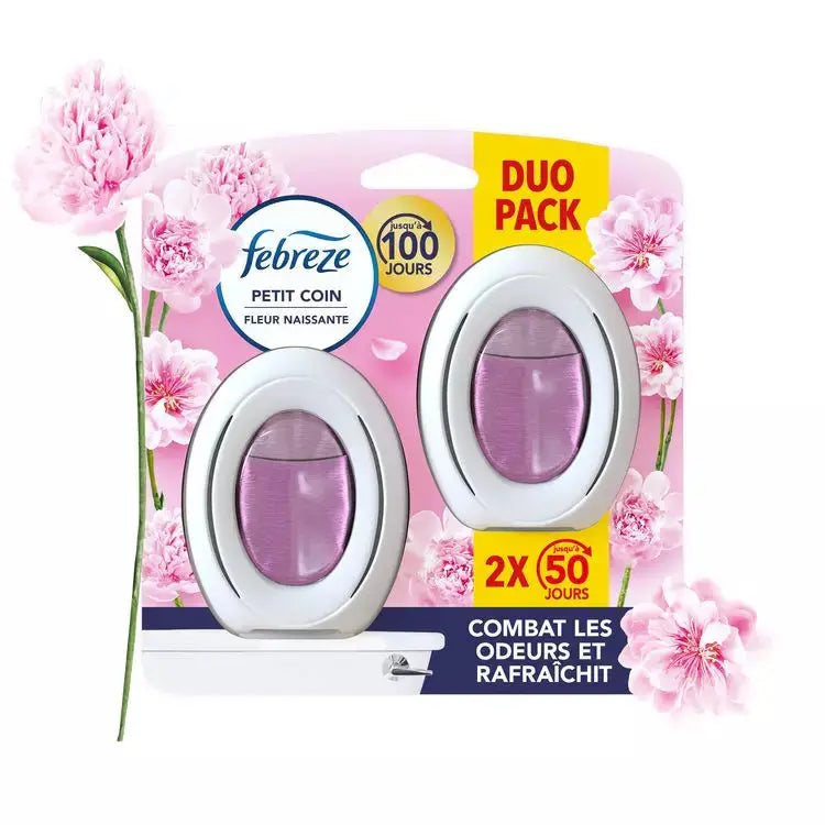 FEBREZE Petit Coin pack duo Fleur Naissante - Désodorisant Longue Durée, Parfum Fraîcheur - Cpourtoi.Net