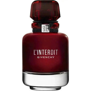 GIVENCHY L’Interdit Rouge EDP 50ml bottle, showcasing luxury in fragrance with a striking red design.