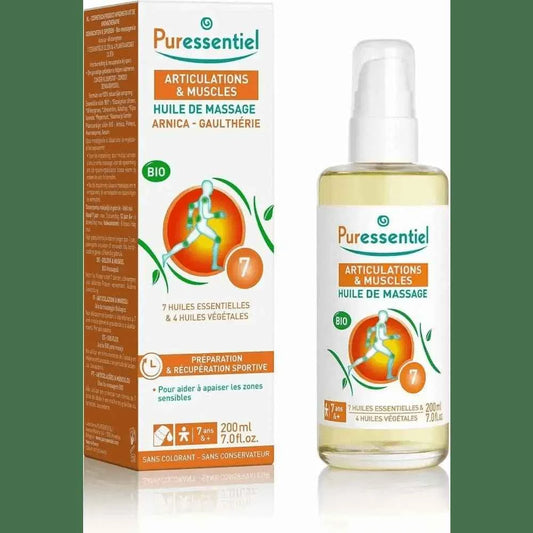 Huile de massage bio Puressentiel aux huiles essentielles et arnica
