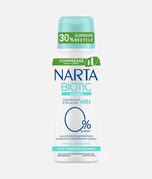 DÉODORANT COMPRESSÉ NARTA BIOTIC INVISIBLE 48H - Protection Intégrale et Confort - Cpourtoi.Net