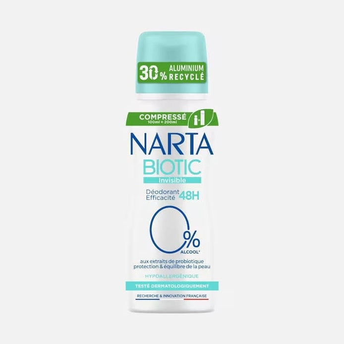 DÉODORANT COMPRESSÉ NARTA BIOTIC INVISIBLE 48H