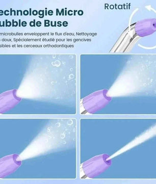 AUIEI Jet Dentaire Violet - Technologie Micro-Bulles pour une Hygiène Orale et un Nettoyage des Dents - Cpourtoi.Net
