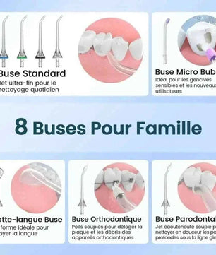 AUIEI Jet Dentaire Violet - Technologie Micro-Bulles pour une Hygiène Orale et un Nettoyage des Dents - Cpourtoi.Net