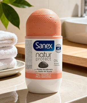 Roll-On Déodorants Sanex Natur Protect 50 ml, 24H avec Pierre d'Alun pour Peaux Sensibles