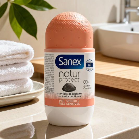 Roll-On déodorants Sanex Natur Protect 50 ml,  24H avec pierre d'alun, peaux sensibles