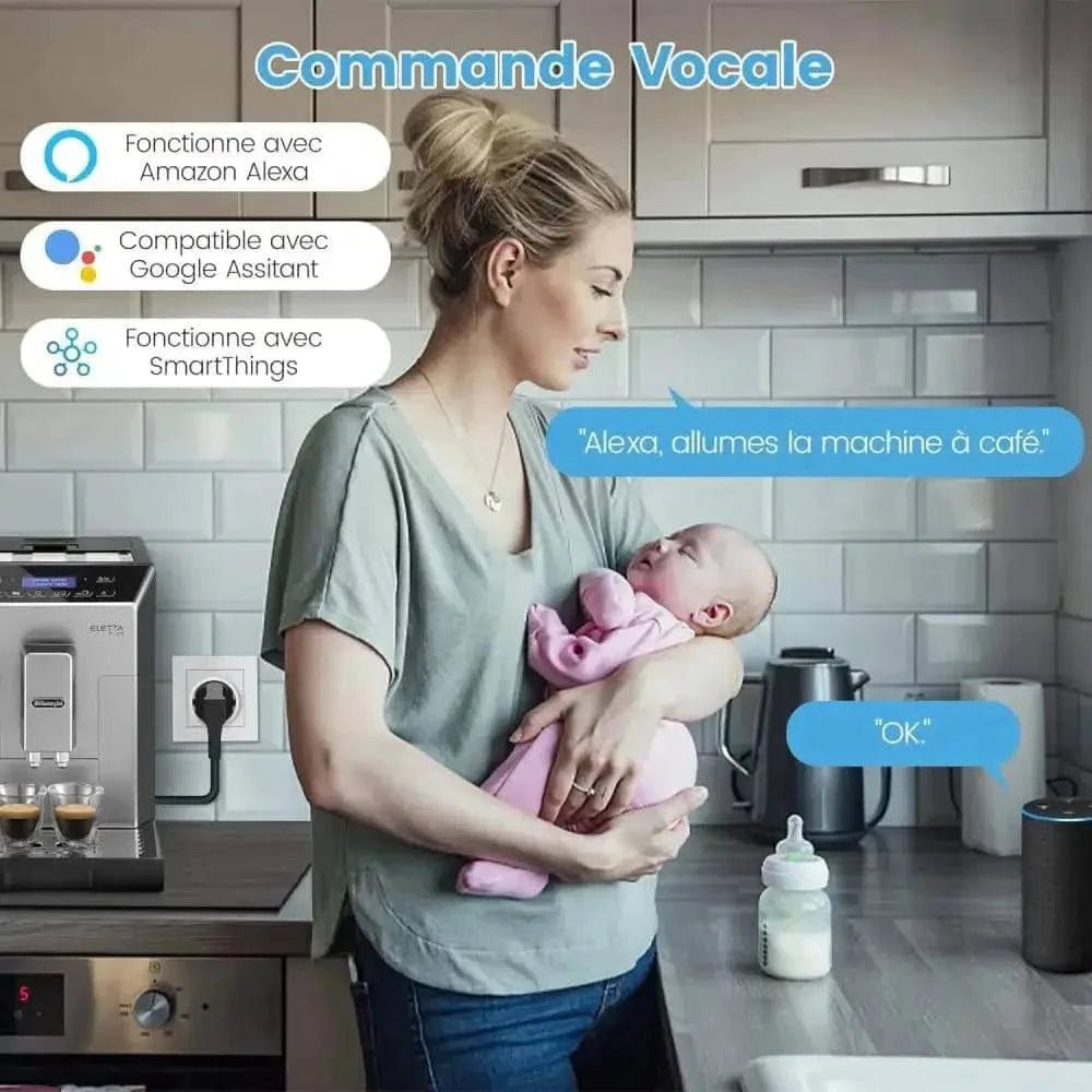 Mini Prise Intelligente Eightree pour contrôle à distance avec Alexa et Google Assistant