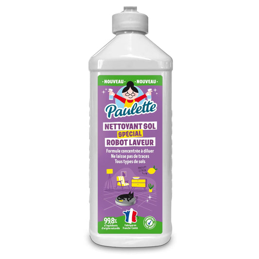 Paulette - Nettoyant Sol Spécial Robot Laveur - Parfums Citron - Certifié Ecocert - 500 mL