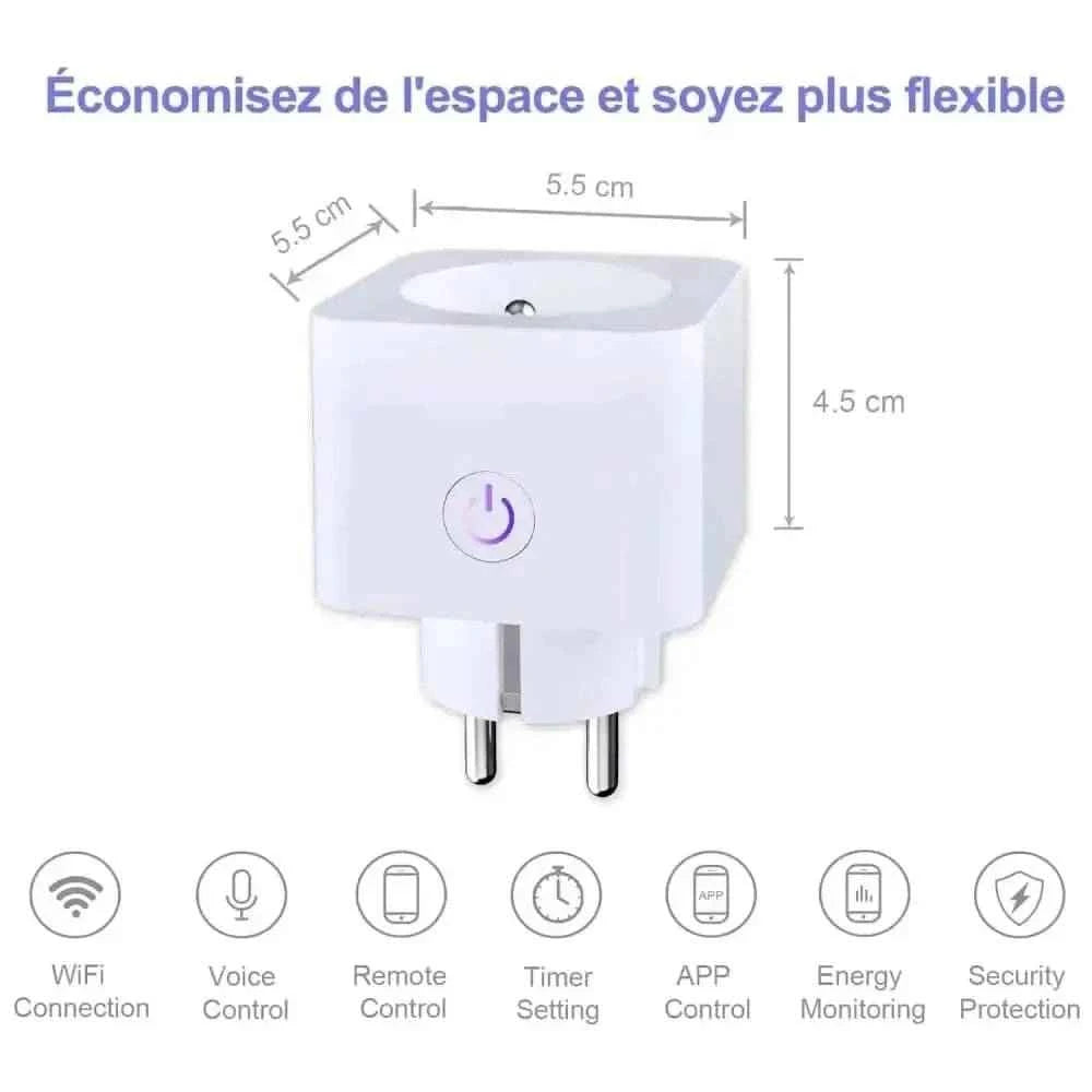 Prise WiFi avec surveillance de la consommation électrique et voyant LED ANTELA - Cpourtoi.Net