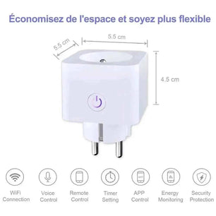 Prise WiFi avec surveillance de la consommation électrique et voyant LED ANTELA - Cpourtoi.Net