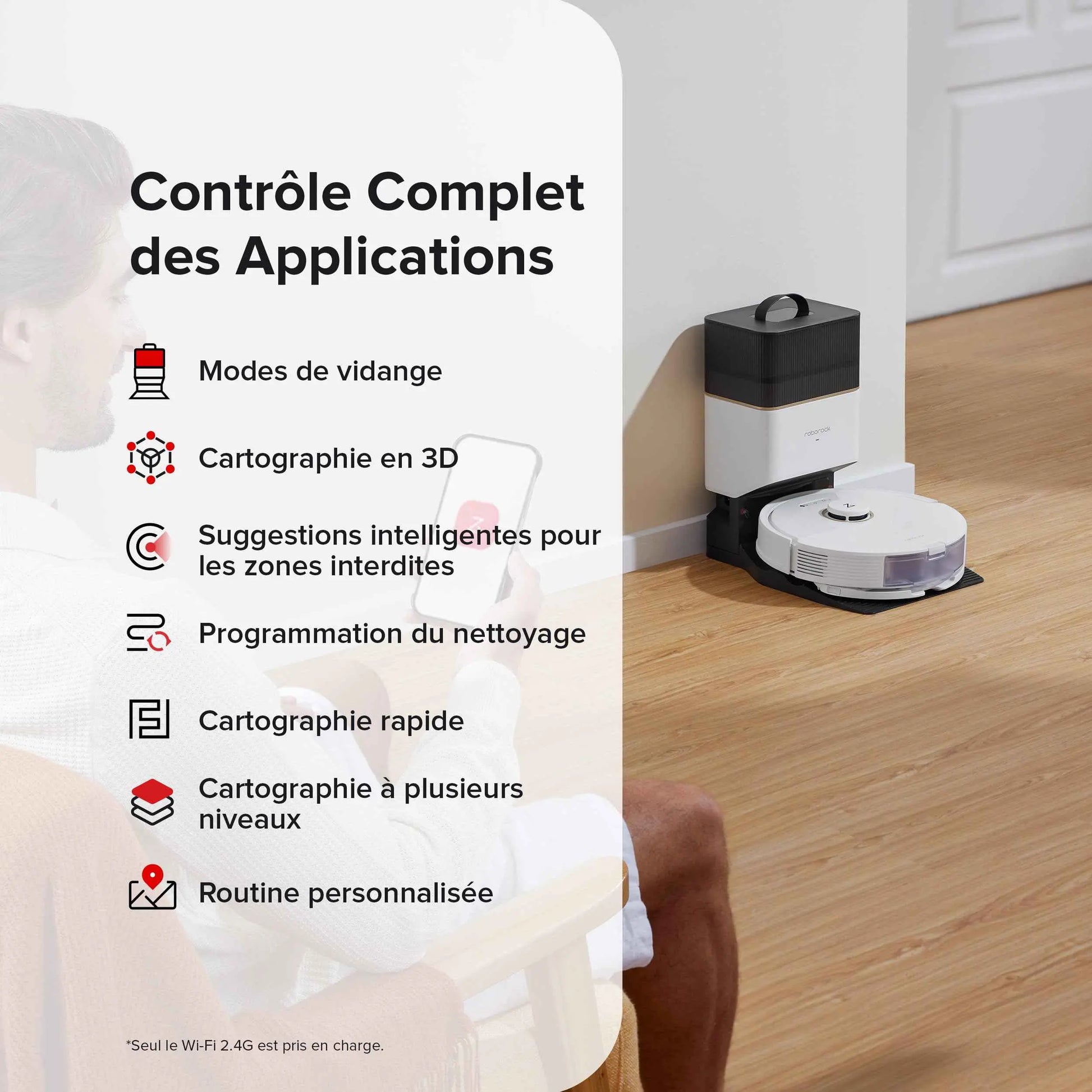 Roborock Q8 Max Plus - Aspirateur Robot, Nettoyage Rapide - Cpourtoi.Net