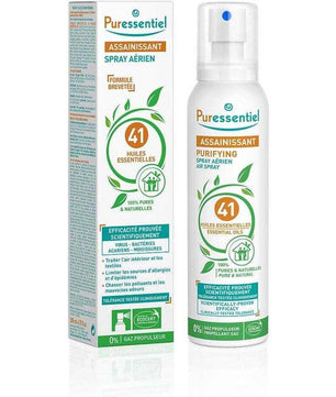 Puressentiel Spray Assainissant - 41 Huiles Essentielles avec emballage. Spray purifiant pour l'air et les surfaces, 100 % huiles essentielles.