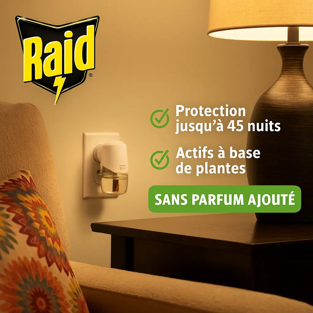 Raid Essentials Diffuseur Tigres - Protection Durable et Confort pour Toute la Famille