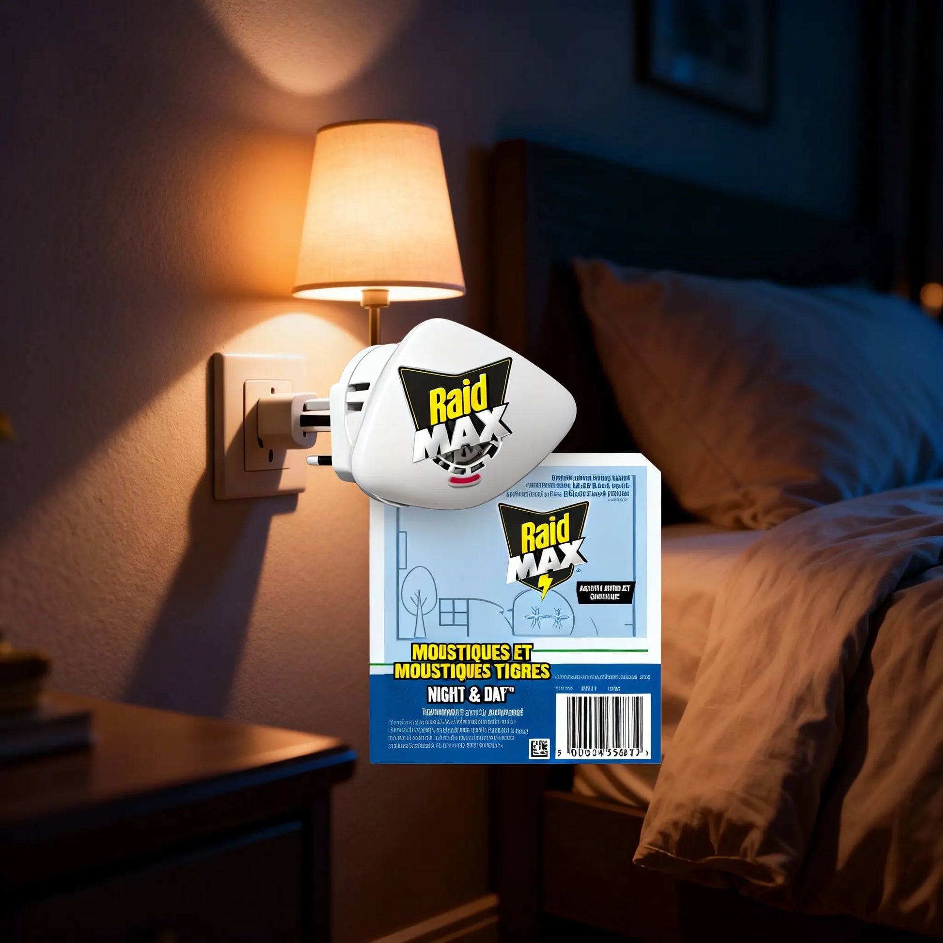Raid Max Diffuseur Nuit & Jour Moustiques - Protection 24h, Sans Parfum - Cpourtoi.Net