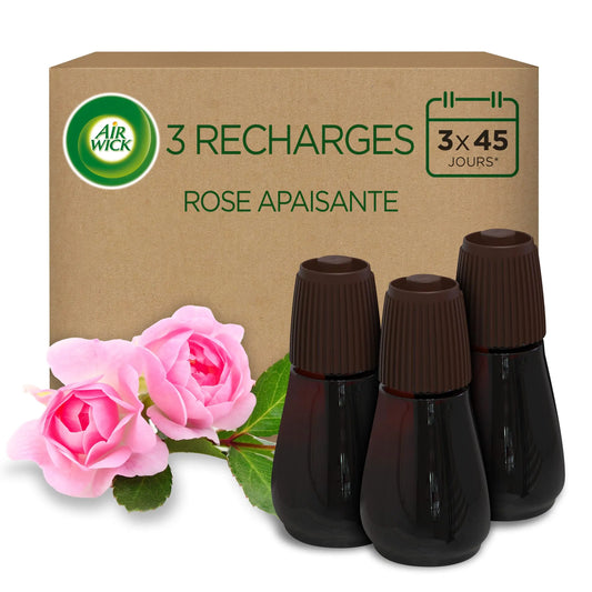 RECHARGE AIRWICK rose apaisante - huiles essentielles - 20 ml, lot de 3 - Cpourtoi.Net