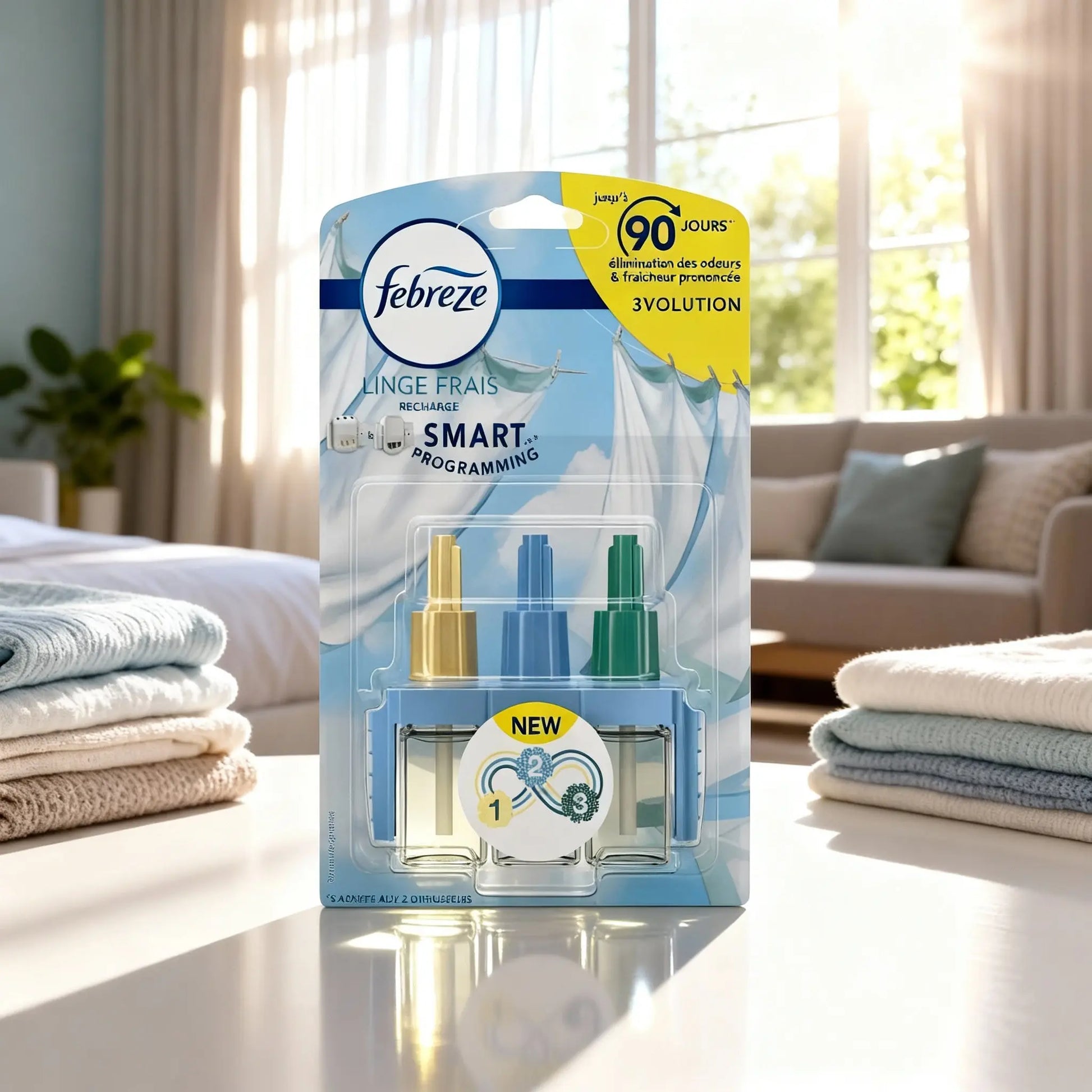 Recharge Febreze Linge Frais 20 Ml Programmation Intelligente Élimine Les Odeurs Et Prolonge Une Fraîcheur Durable