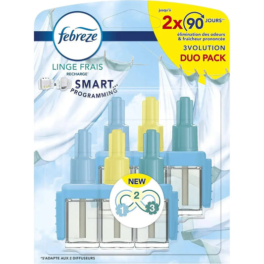 Recharge Febreze Linge Frais Duo Pack de Recharges Pour Plug In Fraîcheur Durable FEBREZE
