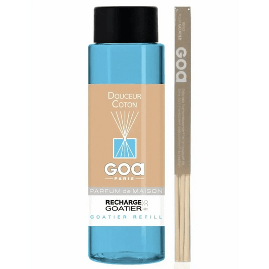 GOA Recharge de parfum Douceur Coton 250ml avec pack rotin - Cpourtoi.Net