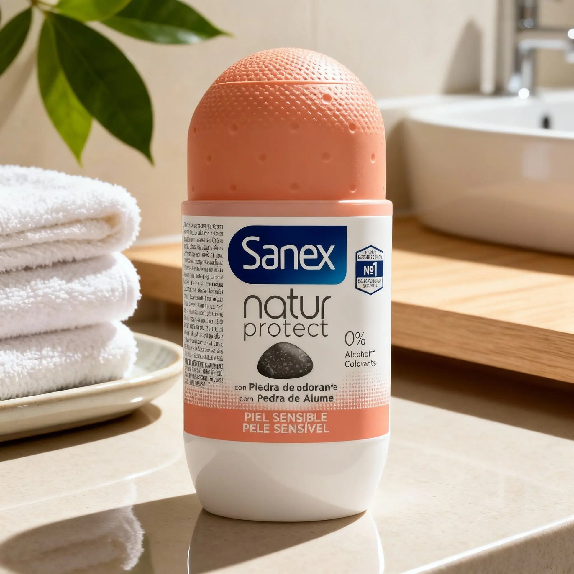 Roll-On Déodorants Sanex Natur Protect 50 ml, 24H avec Pierre d'Alun pour Peaux Sensibles