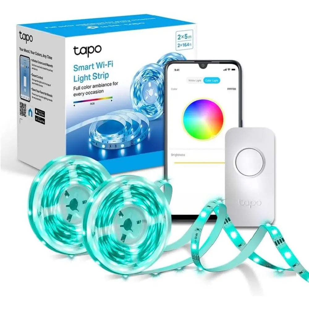 Tapo Ruban LED Connecté WiFi RGB 10m (5m*2), Bande LED Chambre Multicolore, Haute luminosité et Durable, Contrôle via WiFi App, Commande vocale, Compatible avec Alexa et Google Home, L900-10 - Cpourtoi.Net