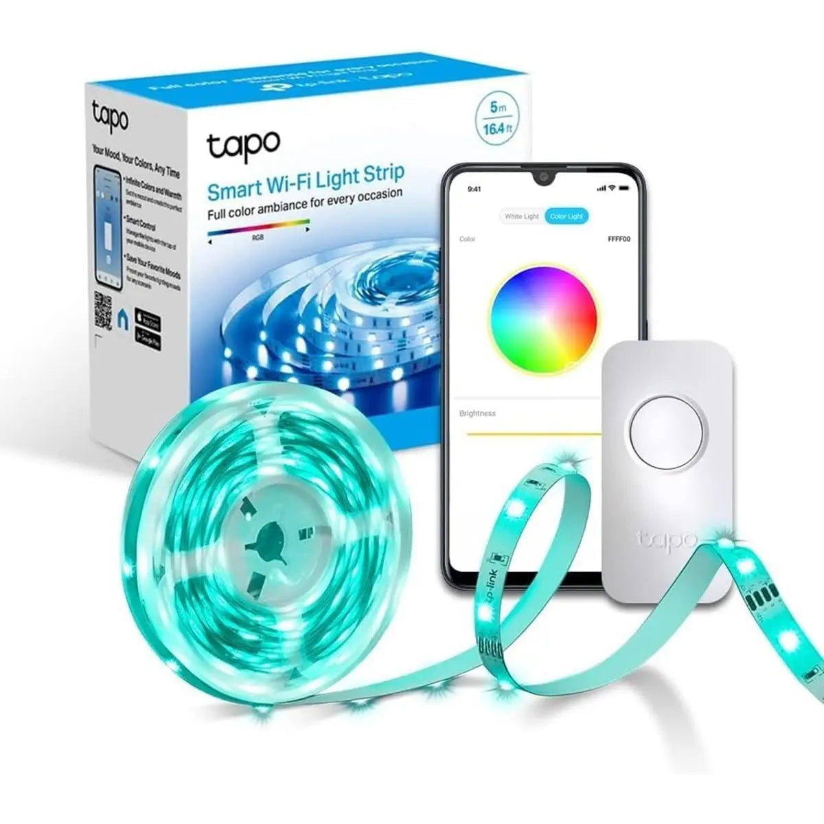 Tapo Ruban LED Connecté WiFi RGB 10m (5m*2), Bande LED Chambre Multicolore, Haute luminosité et Durable, Contrôle via WiFi App, Commande vocale, Compatible avec Alexa et Google Home, L900-10 - Cpourtoi.Net