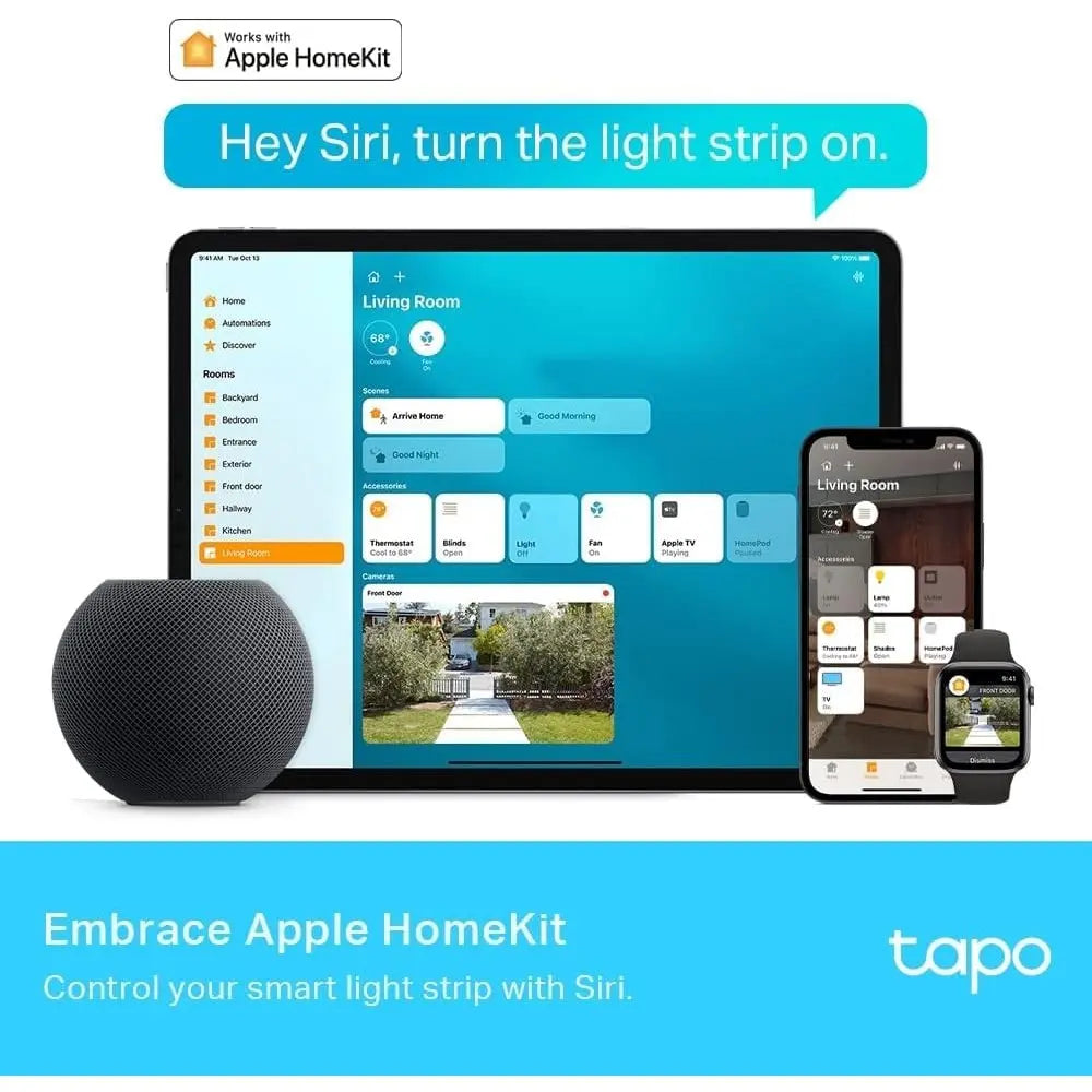 Tapo Ruban LED Connecté WiFi RGB 10m (5m*2), Bande LED Chambre Multicolore, Haute luminosité et Durable, Contrôle via WiFi App, Commande vocale, Compatible avec Alexa et Google Home, L900-10 - Cpourtoi.Net