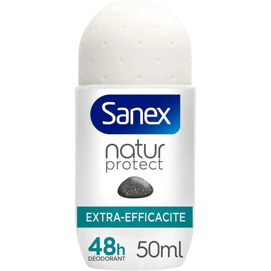 SANEX - Déodorant à Bille Natur Protect Extra Efficacité - Déodorant pour Homme et Femme à la Pierre d'Alun - Efficacité 48 h - Sans Alcool, Sans Colorants - 50 ml Cpourtoi.Net