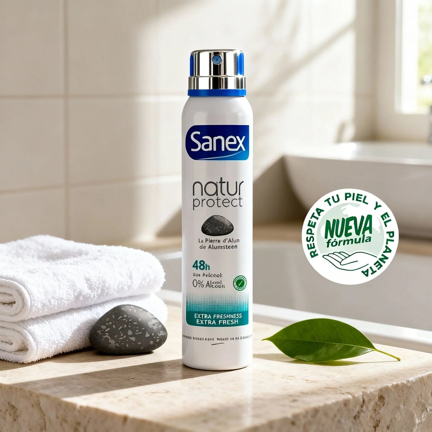 Sanex Natur Protect Déodorant Spray 48H À La Pierre D'Alun Sans Alcool Unisexe Pour Elle Et Lui