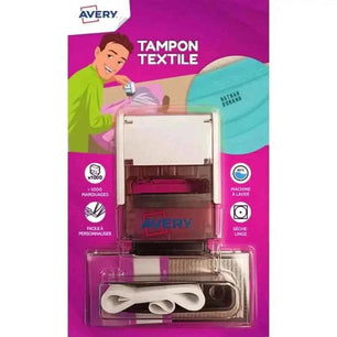Tampon textile personnalisable Avery en rose et gris - Cpourtoi.Net