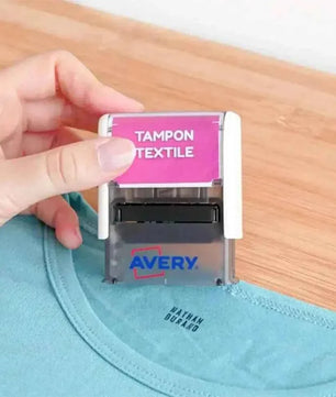 Avery Tampon Textile Personnalisable - Accessoires de Vêtements, Rose et Gris - Cpourtoi.Net