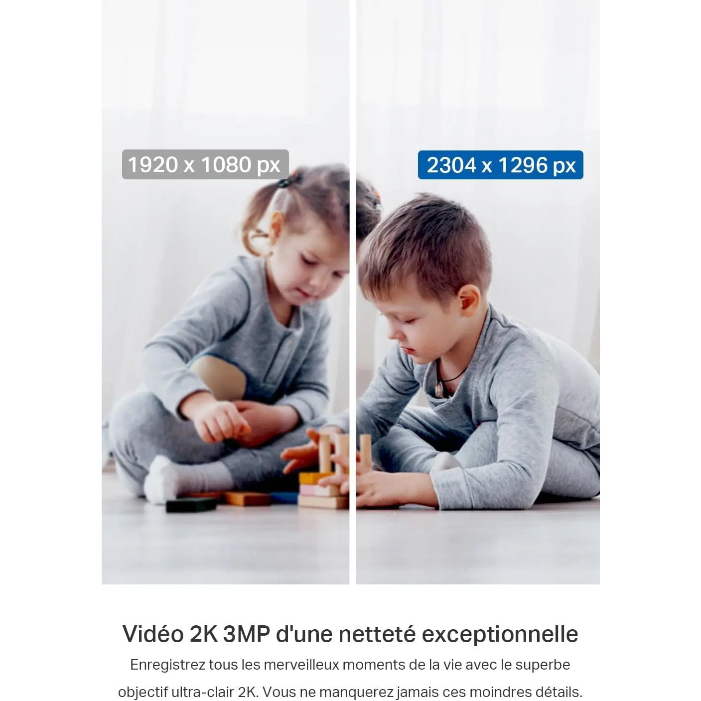 Tapo 2K(3MP) Caméra Surveillance WiFi intérieure 360° C211, Vision Nocturne, Notifications en Temps réel, Détection de Personne, Suivi de Mouvement, Télécommande, Compatible avec Alexa, Noir Cpourtoi.Net