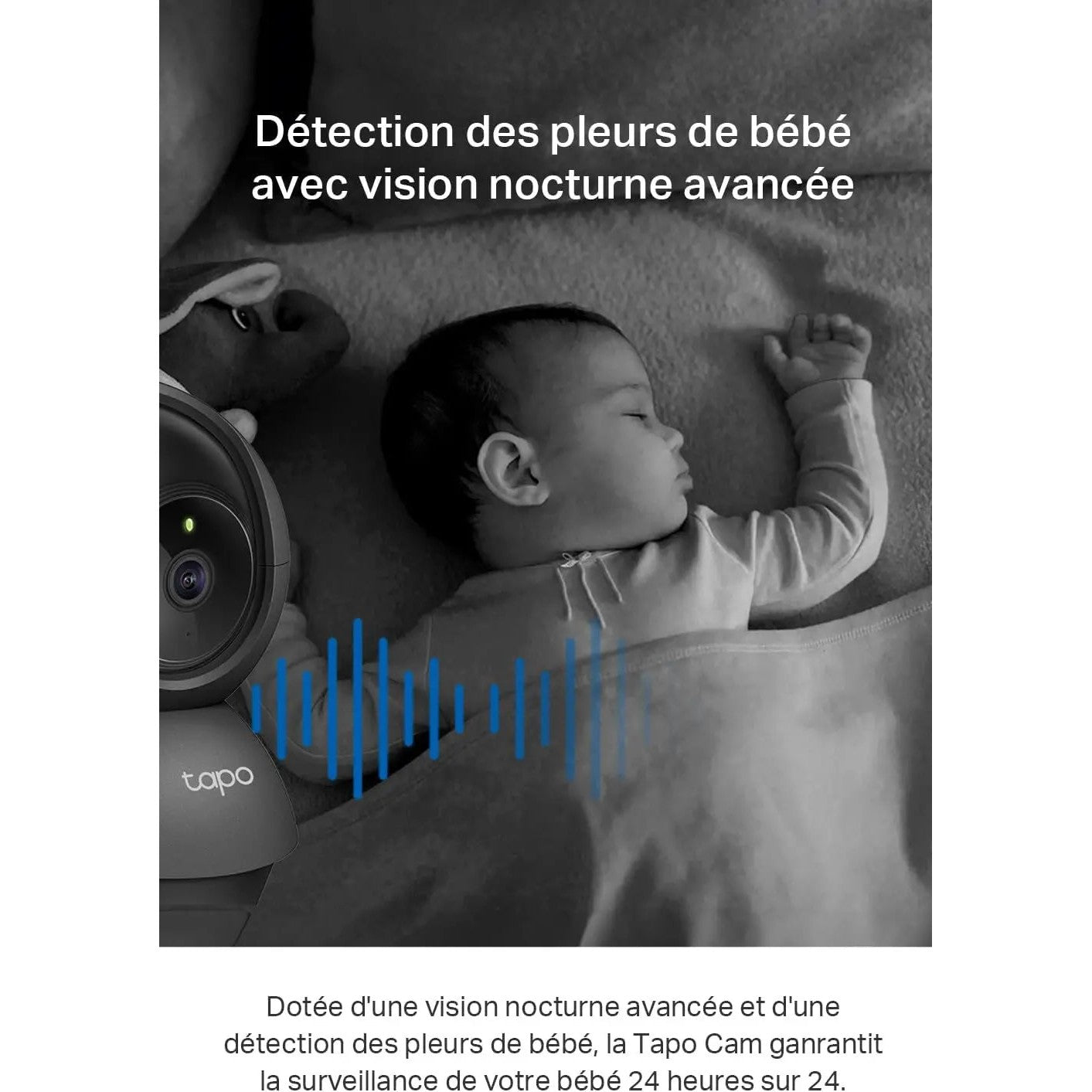 Tapo 2K(3MP) Caméra Surveillance WiFi intérieure 360° C211, Vision Nocturne, Notifications en Temps réel, Détection de Personne, Suivi de Mouvement, Télécommande, Compatible avec Alexa, Noir Cpourtoi.Net