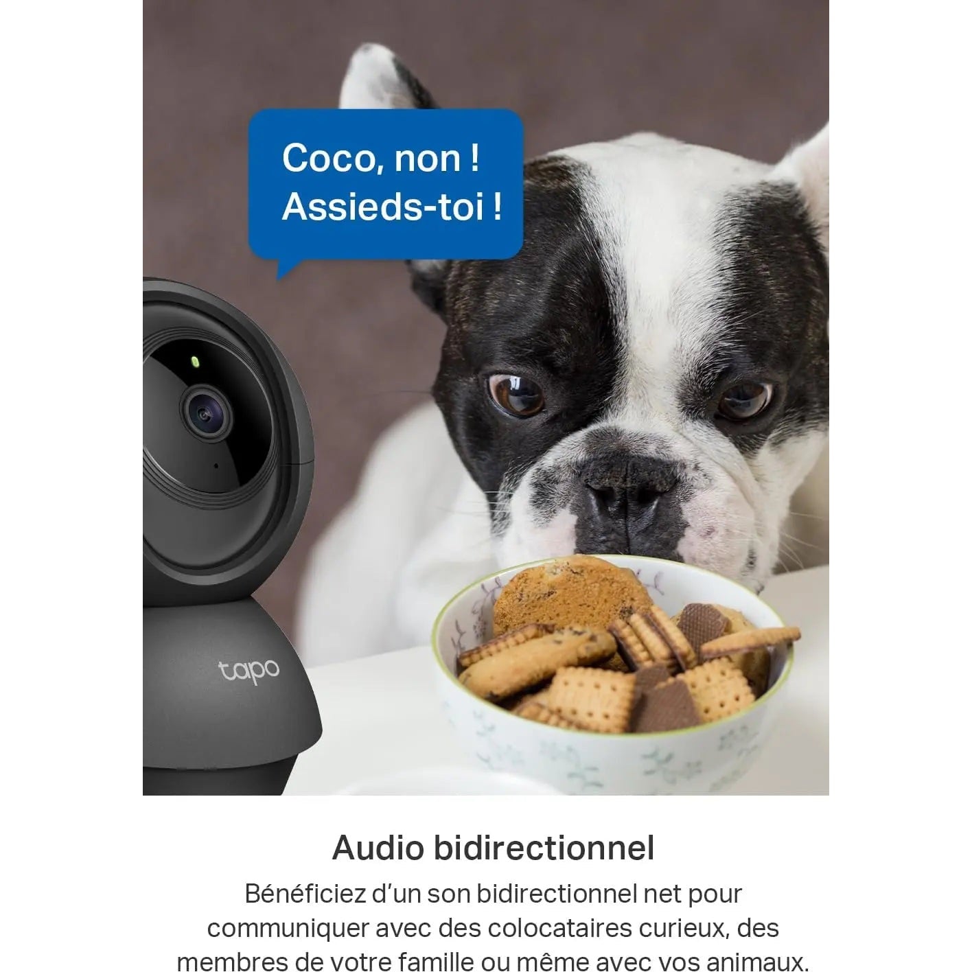 Tapo 2K(3MP) Caméra Surveillance WiFi intérieure 360° C211, Vision Nocturne, Notifications en Temps réel, Détection de Personne, Suivi de Mouvement, Télécommande, Compatible avec Alexa, Noir Cpourtoi.Net