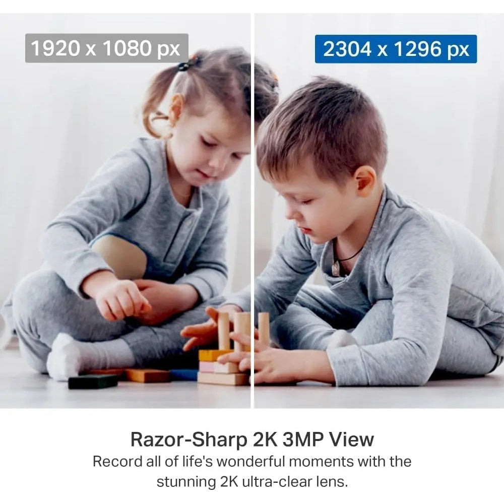 Tapo 2K(3MP) Caméra Surveillance WiFi intérieure 360° C211, Vision Nocturne, Notifications en Temps réel, Détection de Personne, Suivi de Mouvement, Télécommande, Compatible avec Alexa, Noir Cpourtoi.Net