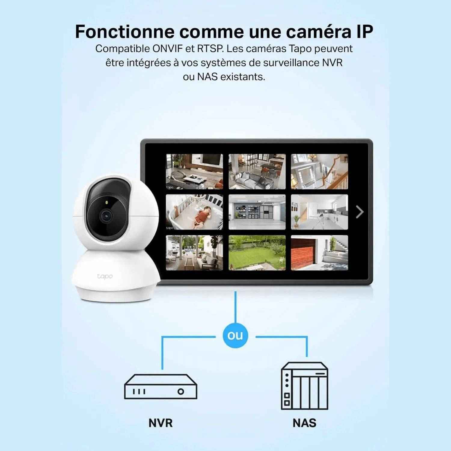 Tapo 2K(3MP) Caméra Surveillance Wifi Intérieure 360° C210