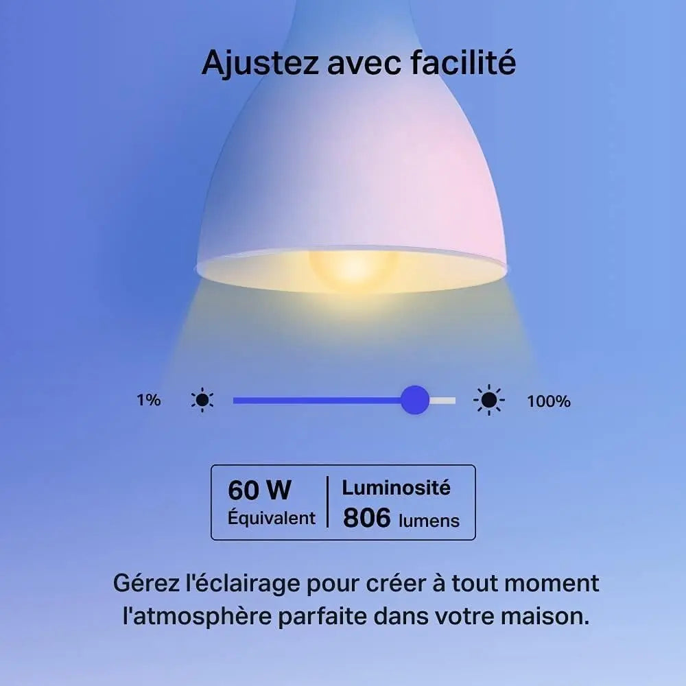 Tapo Ampoule Connectée WiFi, Ampoule LED E27 Multicolore 2500K-6500K, Dimmable 8.7 W 806Lm, Compatible avec Alexa et Google Home, Commande Vocale, Economie d'énergie, L530E(4-pack) Cpourtoi.Net