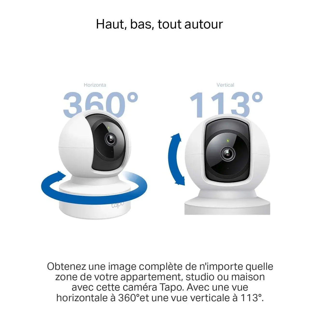 Tapo C220 2.5K Caméra de Surveillance WiFi intérieure 360° avec Détection Humaine AI - Cpourtoi.Net