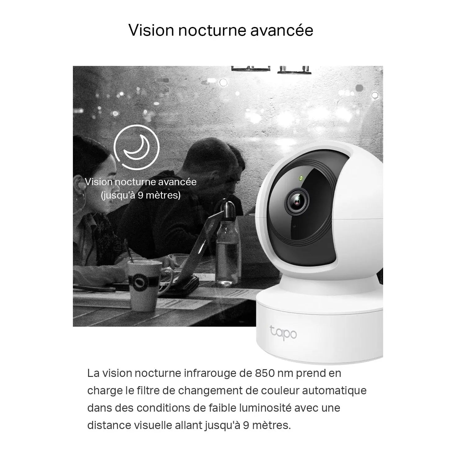 Tapo C220 2.5K Caméra de Surveillance WiFi intérieure 360° avec Détection Humaine AI - Cpourtoi.Net