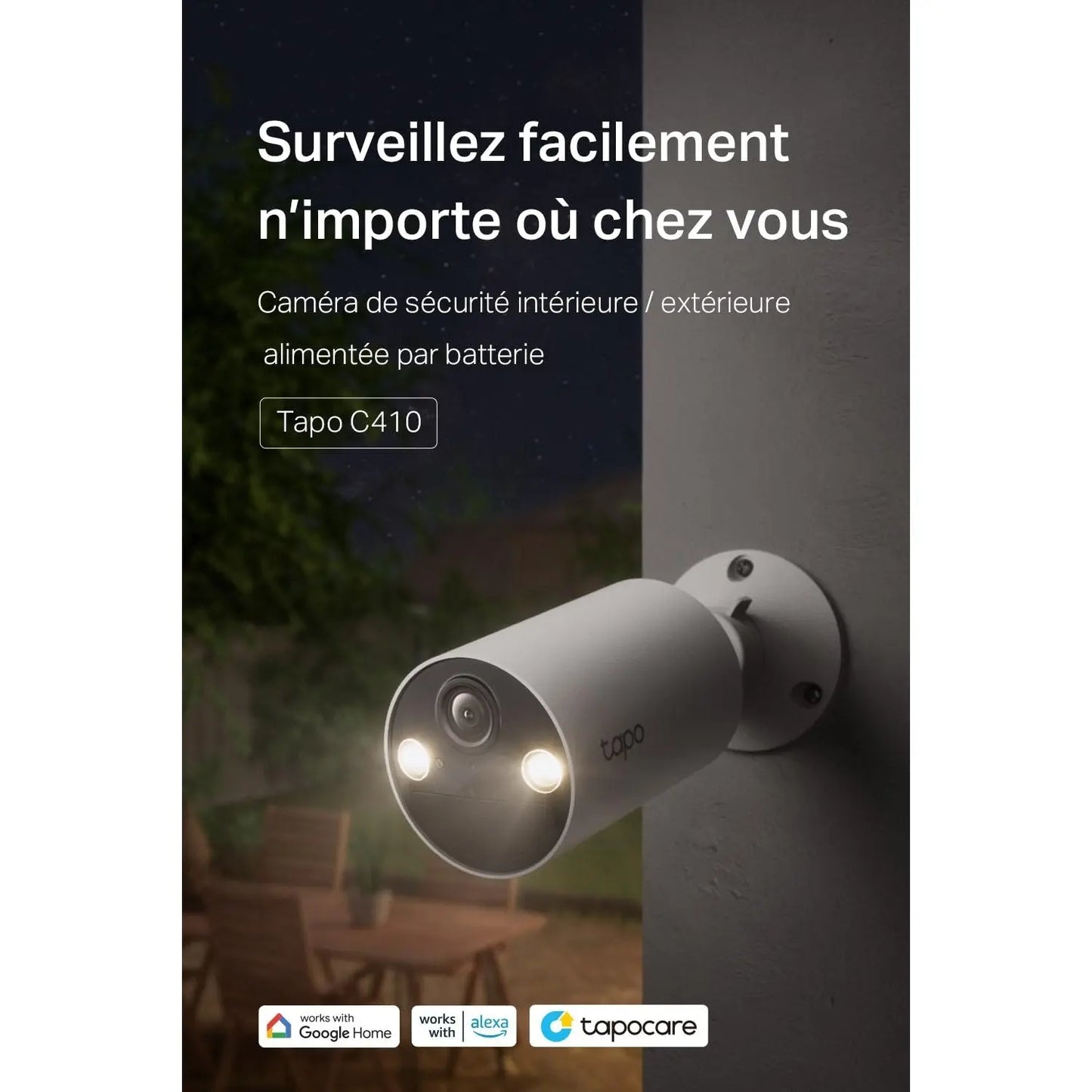Tapo C410 2K (3MP) Caméra de Surveillance WiFi Extérieure sans Fil Solaire - Cpourtoi.Net