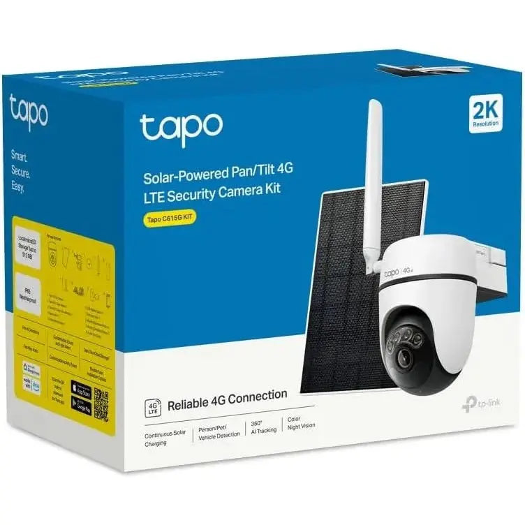Tapo C615G KIT 2K 3MP Wireless Solar Security Camera 4G Security Camera with SIM Slot, Color Night Vision, Outdoor Camera with AI Detection, IP65, No Hub, Alexa, GoogleHome, No Cpourtoi.Net