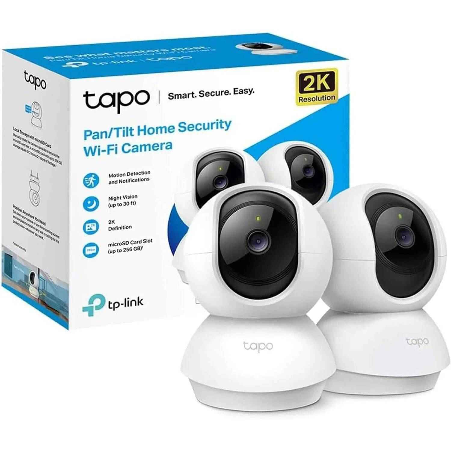 Tapo Caméra  Pack duo Surveillance Wifi Intérieure 2K(3MP) Tapo C210 - Cpourtoi.Net