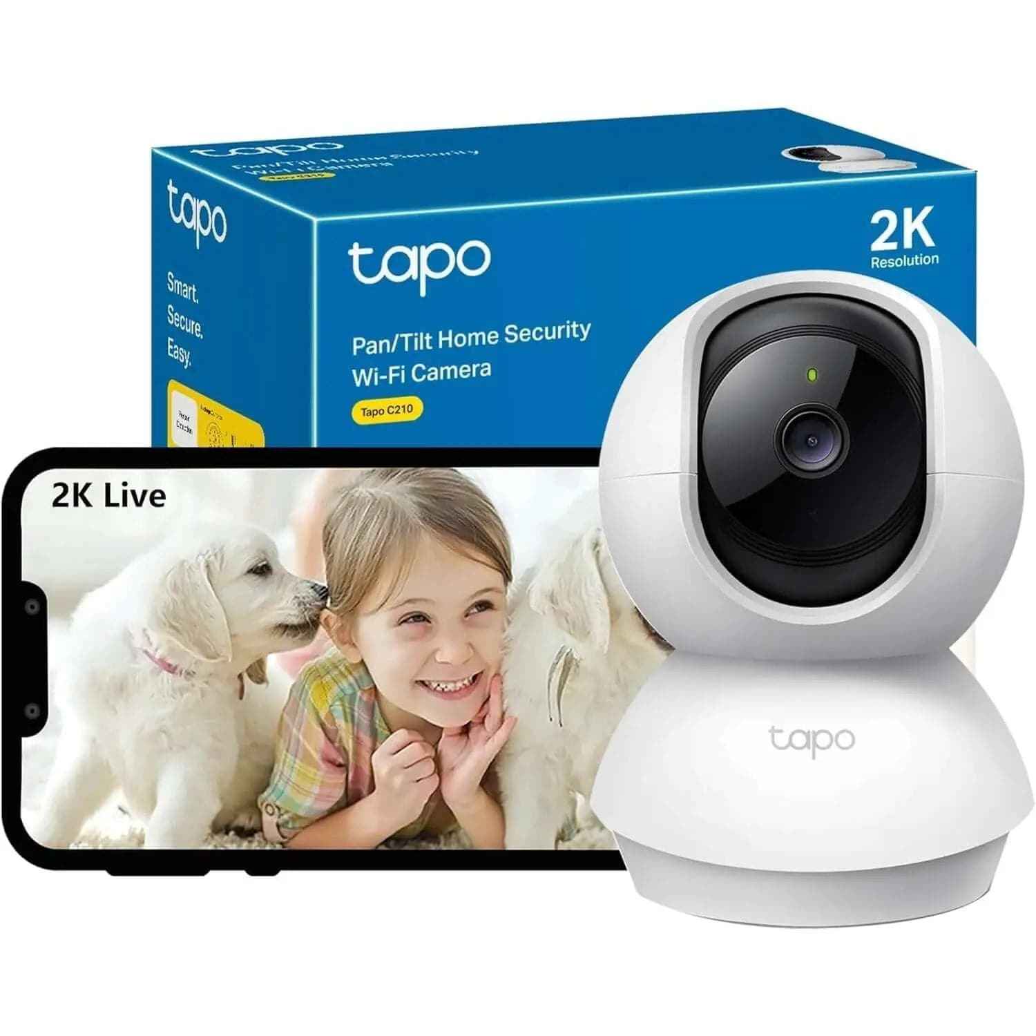 Tapo Caméra  Pack duo Surveillance Wifi Intérieure 2K(3MP) Tapo C210 - Cpourtoi.Net