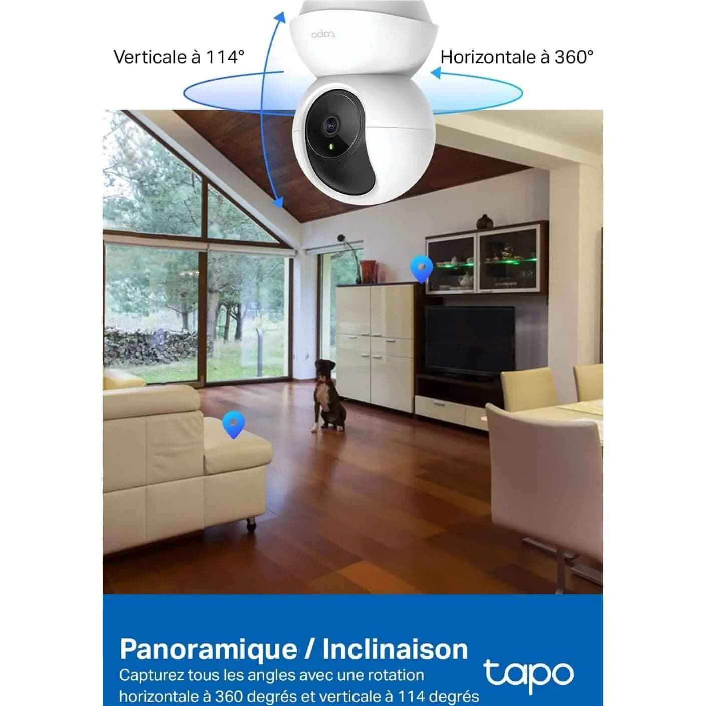 Tapo Caméra  Pack duo Surveillance Wifi Intérieure 2K(3MP) Tapo C210 - Cpourtoi.Net