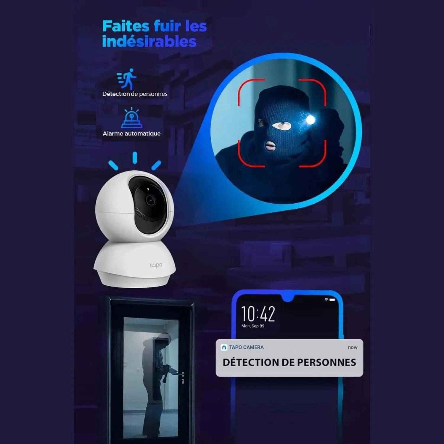 Tapo Caméra  Pack duo Surveillance Wifi Intérieure 2K(3MP) Tapo C210 - Cpourtoi.Net