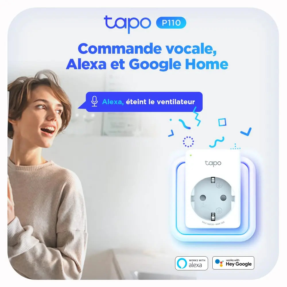 Tapo Pack 2 Prises Connectées P110 - Contrôle Alexa, Google, Écologique - Cpourtoi.Net