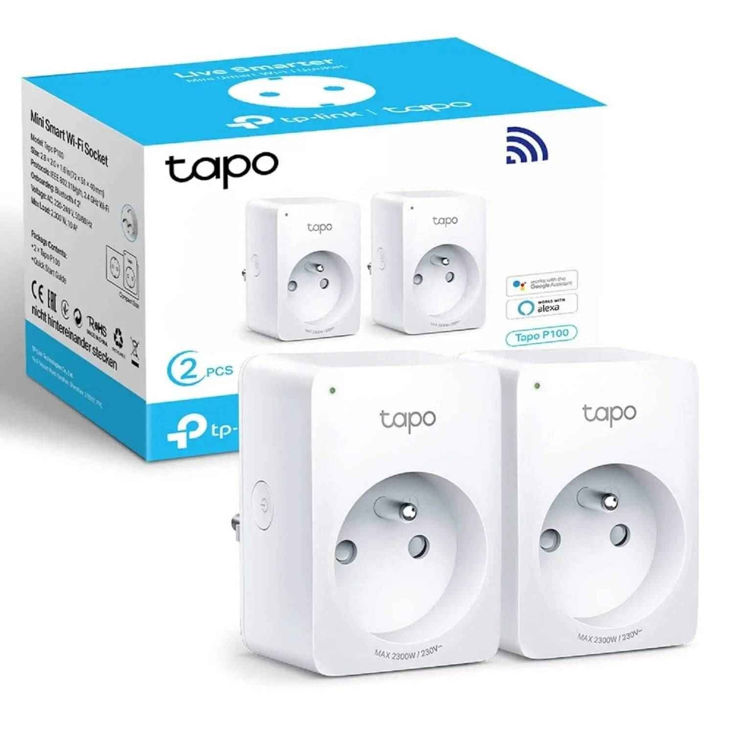 Tapo Pack de 2 Prises Connectée WiFi  10A Type E - Cpourtoi.Net
