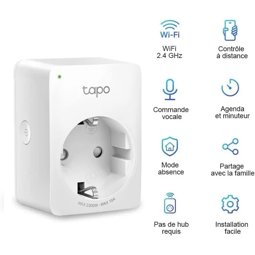 Tapo Prise WiFi P100 (Pack de 2) – Commande vocale & Économies d’énergie - Cpourtoi.Net