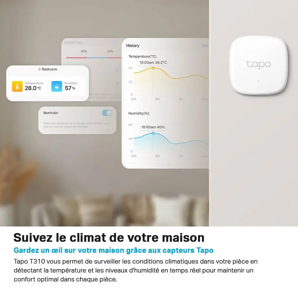Tapo T100 Détecteur de Mouvement Intelligent, Détection à Large Portée, Allumage Automatique des Lumières, Compatible Alexa et Google Home, Batterie Longue Durée, Programmable, Hub requis - Cpourtoi.Net