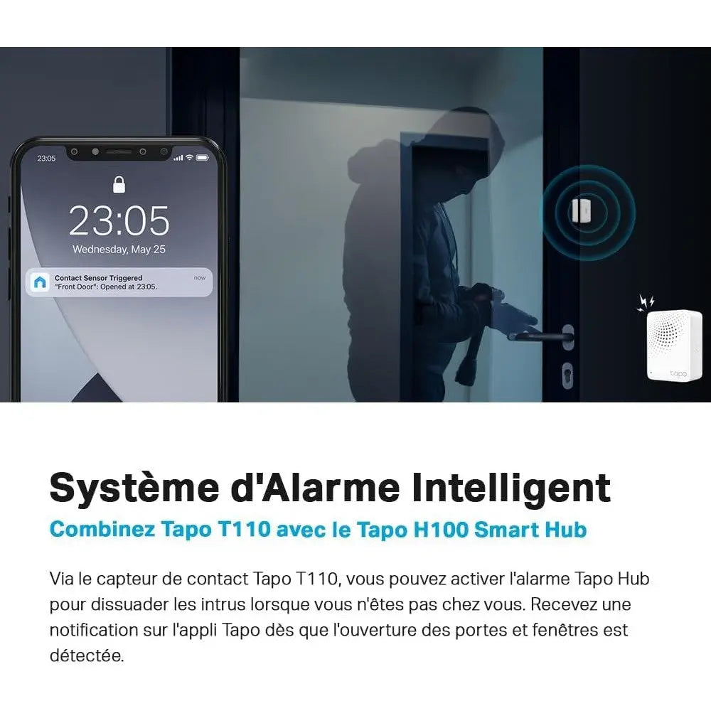 Tapo T100 Détecteur de Mouvement Intelligent, Détection à Large Portée, Allumage Automatique des Lumières, Compatible Alexa et Google Home, Batterie Longue Durée, Programmable, Hub requis - Cpourtoi.Net